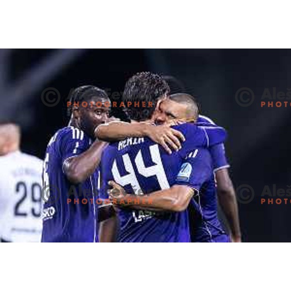 Hilal Soudani celebrates goal during Prva liga Telemach 2025/26 football match between NK Maribor and NK Mura in Ljudski vrt, Maribor, Slovenia on September 13, 2025. Photo: Jure Banfi