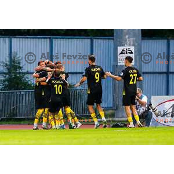 in action during Prva liga Telemach 2025/2026 football match between Kalcer Radomlje and Olimpija in Domzale, Slovenia on September 13, 2025