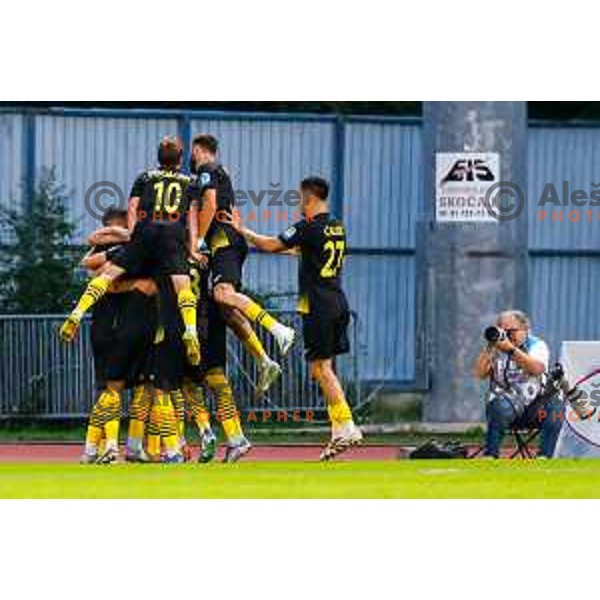 in action during Prva liga Telemach 2025/2026 football match between Kalcer Radomlje and Olimpija in Domzale, Slovenia on September 13, 2025