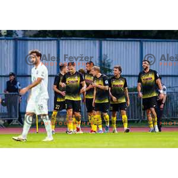 in action during Prva liga Telemach 2025/2026 football match between Kalcer Radomlje and Olimpija in Domzale, Slovenia on September 13, 2025