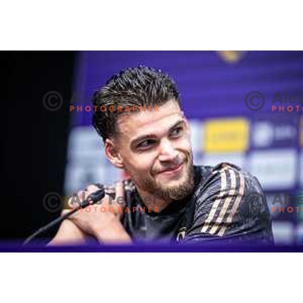 Omar Rekik at the press conference Prva liga Telemach 2025/26 football match between NK Maribor and NK Mura in Ljudski vrt, Maribor, Slovenia on September 13, 2025. Photo: Jure Banfi