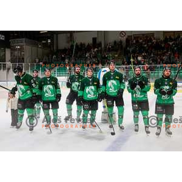 of SZ Olimpija in action during IceHL 2025/2026 ice-hockey match between SZ Olimpija and Vienna Capitals in Tivoli Hall, Ljubljana, Slovenia on September 12, 2025
