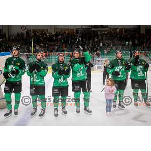 of SZ Olimpija in action during IceHL 2025/2026 ice-hockey match between SZ Olimpija and Vienna Capitals in Tivoli Hall, Ljubljana, Slovenia on September 12, 2025