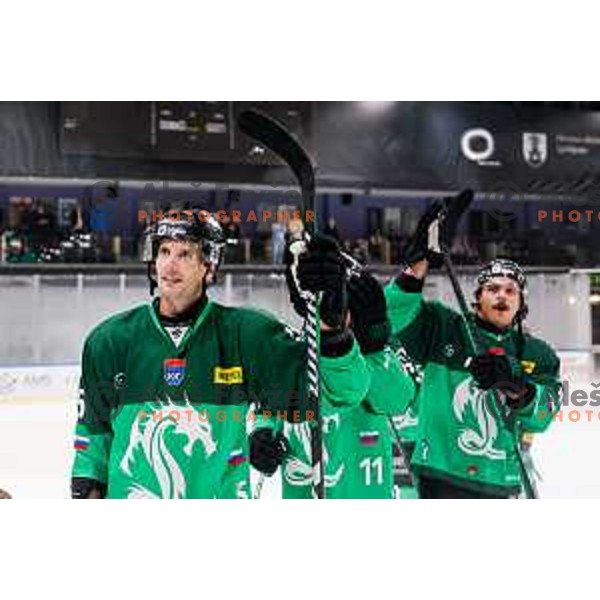 of SZ Olimpija in action during IceHL 2025/2026 ice-hockey match between SZ Olimpija and Vienna Capitals in Tivoli Hall, Ljubljana, Slovenia on September 12, 2025