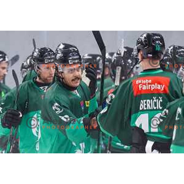 of SZ Olimpija in action during IceHL 2025/2026 ice-hockey match between SZ Olimpija and Vienna Capitals in Tivoli Hall, Ljubljana, Slovenia on September 12, 2025