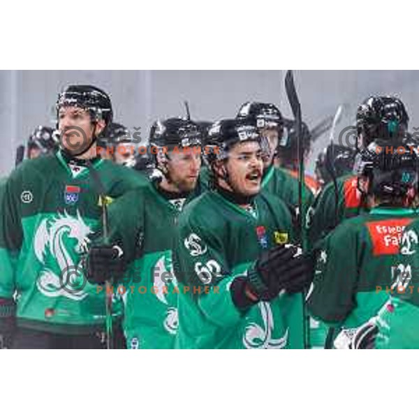 of SZ Olimpija in action during IceHL 2025/2026 ice-hockey match between SZ Olimpija and Vienna Capitals in Tivoli Hall, Ljubljana, Slovenia on September 12, 2025