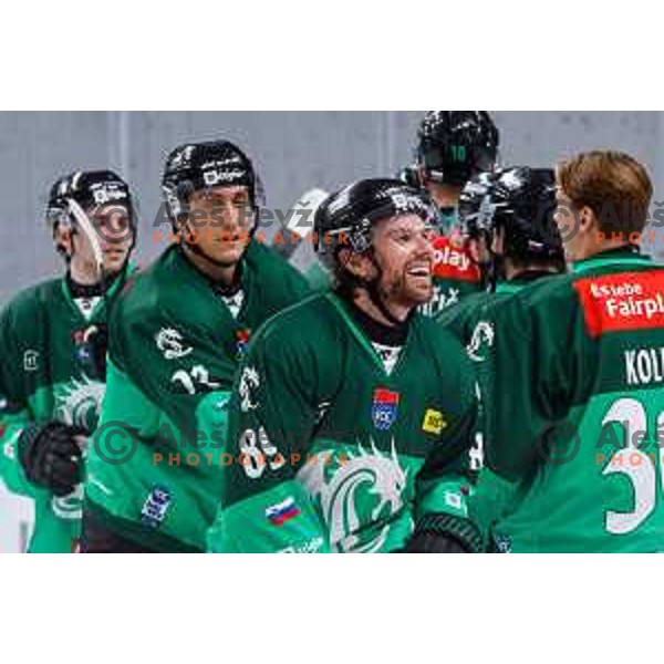 of SZ Olimpija in action during IceHL 2025/2026 ice-hockey match between SZ Olimpija and Vienna Capitals in Tivoli Hall, Ljubljana, Slovenia on September 12, 2025