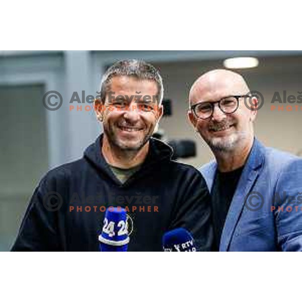 of SZ Olimpija in action during IceHL 2025/2026 ice-hockey match between SZ Olimpija and Vienna Capitals in Tivoli Hall, Ljubljana, Slovenia on September 12, 2025