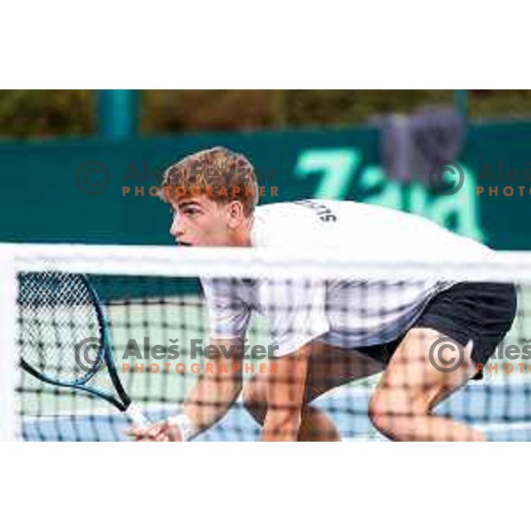 Bor Artnak of Slovenia during Davis Cup match between Slovenia and Urugvay in Ljubljana, Slovenia on September 13, 2025