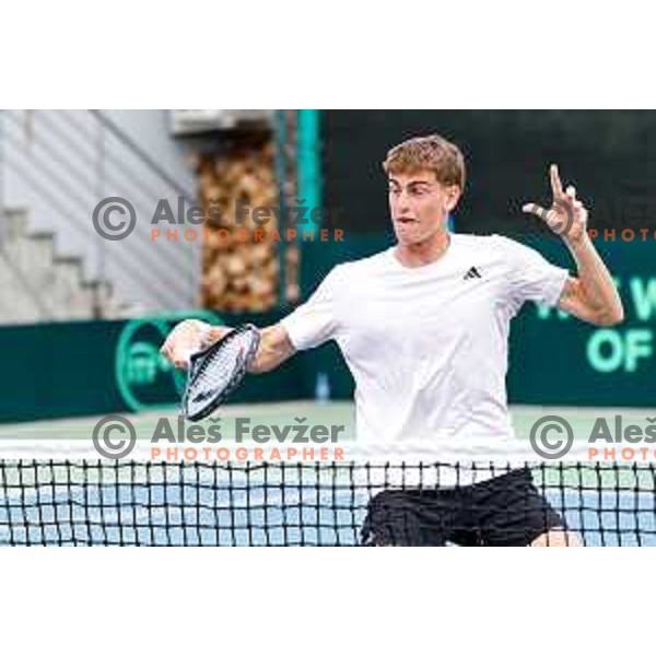 Bor Artnak of Slovenia during Davis Cup match between Slovenia and Urugvay in Ljubljana, Slovenia on September 13, 2025