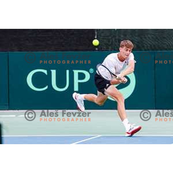 Bor Artnak of Slovenia during Davis Cup match between Slovenia and Urugvay in Ljubljana, Slovenia on September 13, 2025