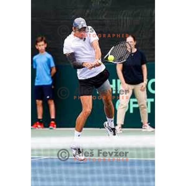 of Slovenia during Davis Cup match between Slovenia and Urugvay in Ljubljana, Slovenia on September 13, 2025