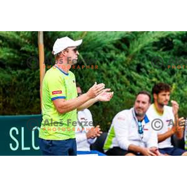 Grega Zemlja, captain of Slovenia during Davis Cup match between Slovenia and Urugvay in Ljubljana, Slovenia on September 13, 2025