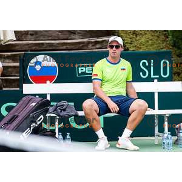 Grega Zemlja, captain of Slovenia during Davis Cup match between Slovenia and Urugvay in Ljubljana, Slovenia on September 13, 2025