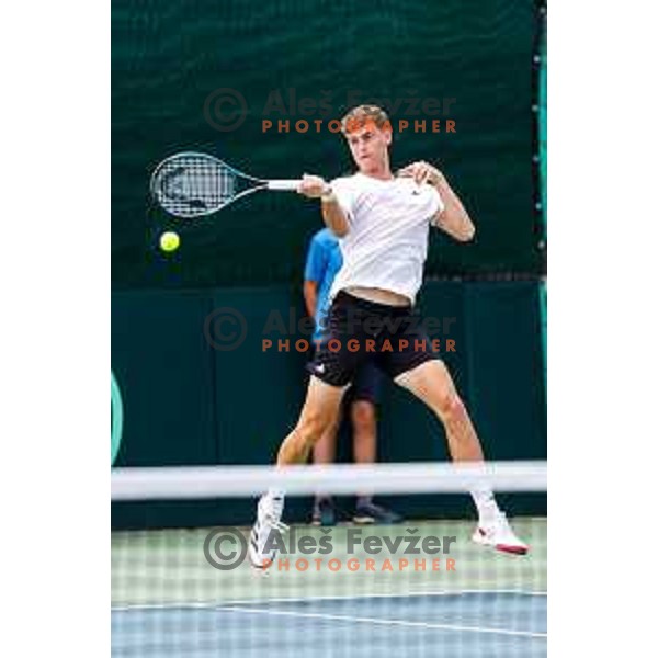 Bor Artnak of Slovenia during Davis Cup match between Slovenia and Urugvay in Ljubljana, Slovenia on September 13, 2025