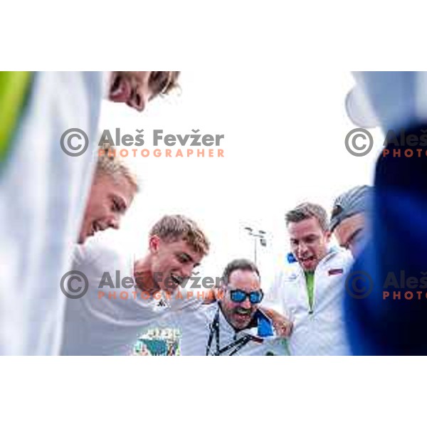 Bor Artnak and Filip Jeff Planinsek of Slovenia during Davis Cup match between Slovenia and Urugvay in Ljubljana, Slovenia on September 13, 2025