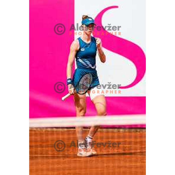 Simona Waltert (SUI) in action during The Final of Zavarovalnica Sava, WTA 125, Ljubljana, Slovenia on September 14, 2025