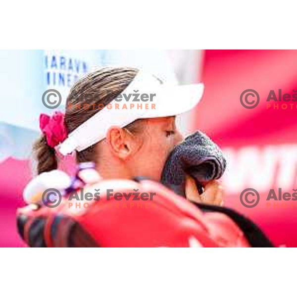 Kaja Juvan (SLO) in action during The Final of Zavarovalnica Sava, WTA 125, Ljubljana, Slovenia on September 14, 2025