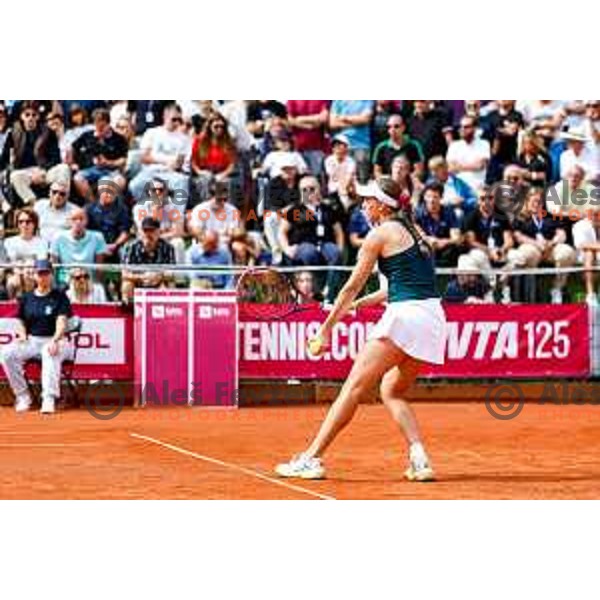 Kaja Juvan (SLO) in action during The Final of Zavarovalnica Sava, WTA 125, Ljubljana, Slovenia on September 14, 2025