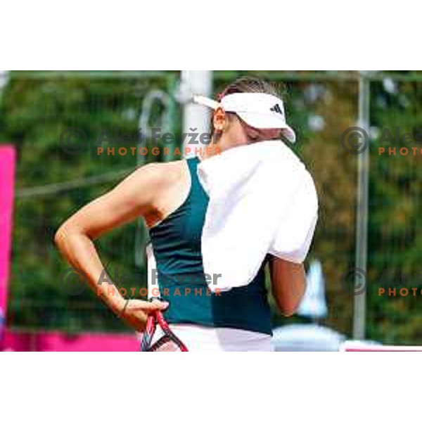 Kaja Juvan (SLO) in action during The Final of Zavarovalnica Sava, WTA 125, Ljubljana, Slovenia on September 14, 2025