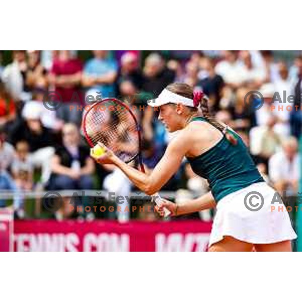 Kaja Juvan (SLO) in action during The Final of Zavarovalnica Sava, WTA 125, Ljubljana, Slovenia on September 14, 2025