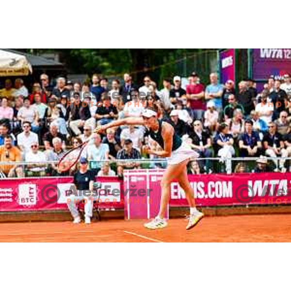 Kaja Juvan (SLO) in action during The Final of Zavarovalnica Sava, WTA 125, Ljubljana, Slovenia on September 14, 2025