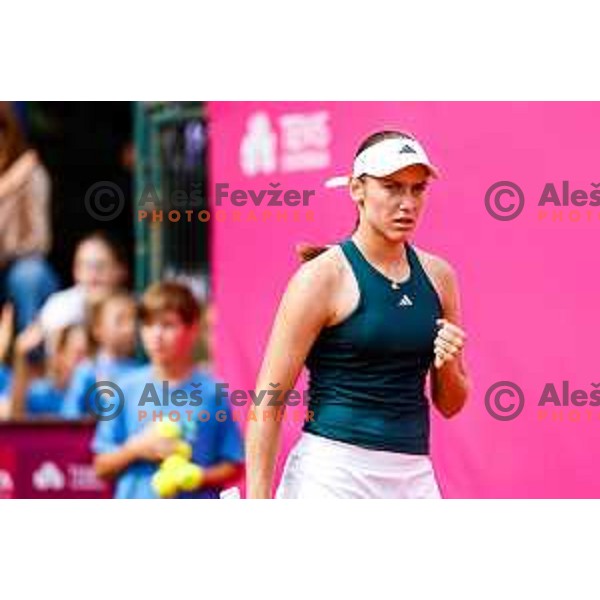 Kaja Juvan (SLO) in action during The Final of Zavarovalnica Sava, WTA 125, Ljubljana, Slovenia on September 14, 2025