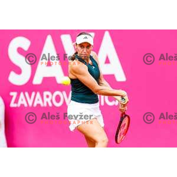 Kaja Juvan (SLO) in action during The Final of Zavarovalnica Sava, WTA 125, Ljubljana, Slovenia on September 14, 2025
