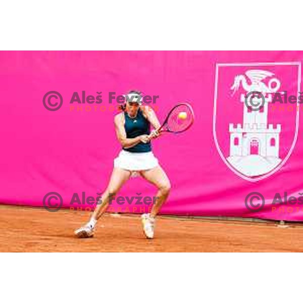 Kaja Juvan (SLO) in action during The Final of Zavarovalnica Sava, WTA 125, Ljubljana, Slovenia on September 14, 2025