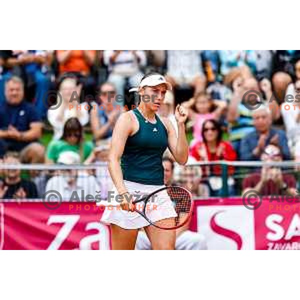Kaja Juvan (SLO) in action during The Final of Zavarovalnica Sava, WTA 125, Ljubljana, Slovenia on September 14, 2025