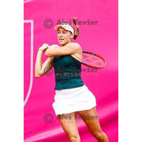 Kaja Juvan (SLO) in action during The Final of Zavarovalnica Sava, WTA 125, Ljubljana, Slovenia on September 14, 2025