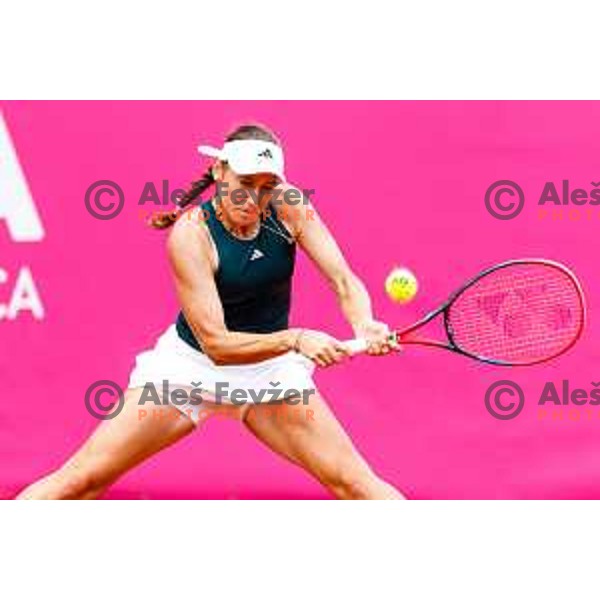 Kaja Juvan (SLO) in action during The Final of Zavarovalnica Sava, WTA 125, Ljubljana, Slovenia on September 14, 2025