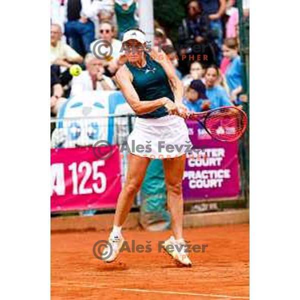Kaja Juvan (SLO) in action during The Final of Zavarovalnica Sava, WTA 125, Ljubljana, Slovenia on September 14, 2025