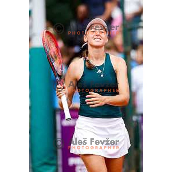 Kaja Juvan (SLO) in action during The Final of Zavarovalnica Sava, WTA 125, Ljubljana, Slovenia on September 14, 2025