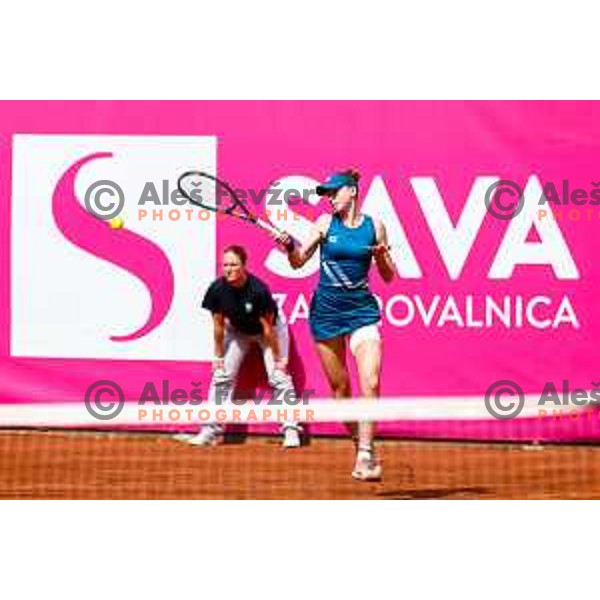 Kaja Juvan (SLO) in action during The Final of Zavarovalnica Sava, WTA 125, Ljubljana, Slovenia on September 14, 2025