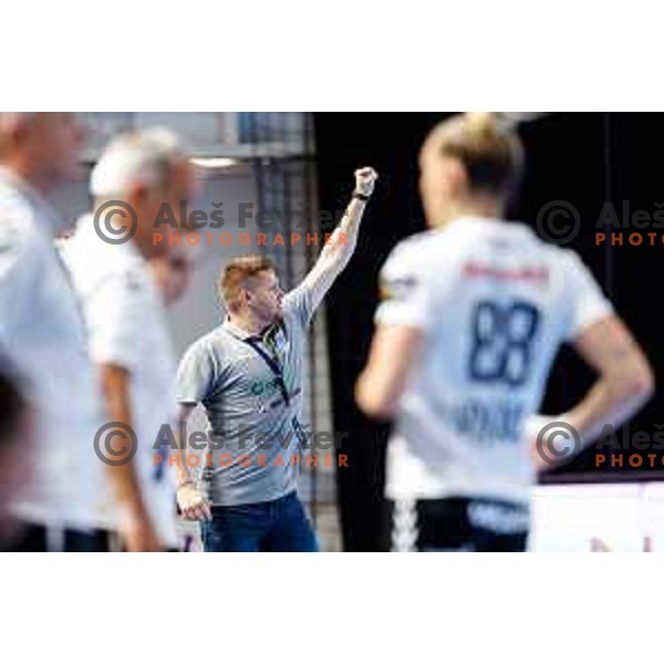of Krim OTP Group Mercator in action during EHF Women’s Champions League 2025/2026 handball match between Krim OTP Group Mercator (SLO) and Podravka (CRO) in Ljubljana, Slovenia on September 14, 2025