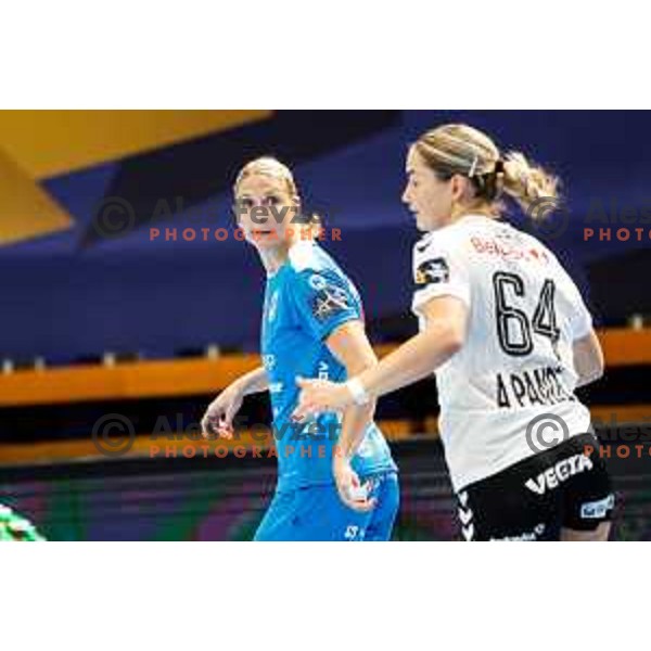 of Krim OTP Group Mercator in action during EHF Women’s Champions League 2025/2026 handball match between Krim OTP Group Mercator (SLO) and Podravka (CRO) in Ljubljana, Slovenia on September 14, 2025