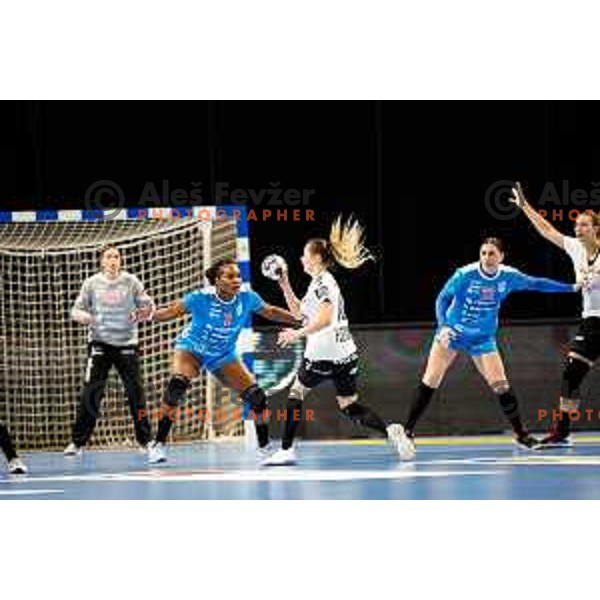 of Krim OTP Group Mercator in action during EHF Women’s Champions League 2025/2026 handball match between Krim OTP Group Mercator (SLO) and Podravka (CRO) in Ljubljana, Slovenia on September 14, 2025