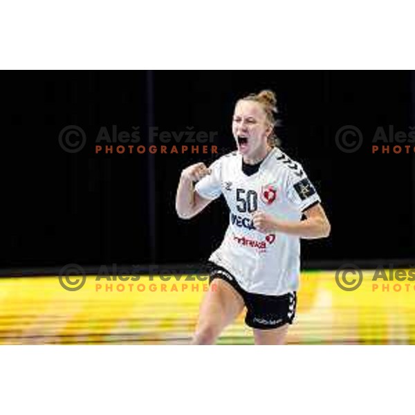 of Krim OTP Group Mercator in action during EHF Women’s Champions League 2025/2026 handball match between Krim OTP Group Mercator (SLO) and Podravka (CRO) in Ljubljana, Slovenia on September 14, 2025