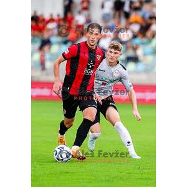 in action during Prva liga Telemach 2025/2026 football match between Primorje and Aluminij in Ajdovscina, Slovenia on September 14, 2025