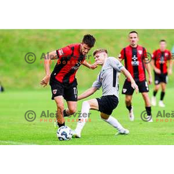 Zan Besir in action during Prva liga Telemach 2025/2026 football match between Primorje and Aluminij in Ajdovscina, Slovenia on September 14, 2025