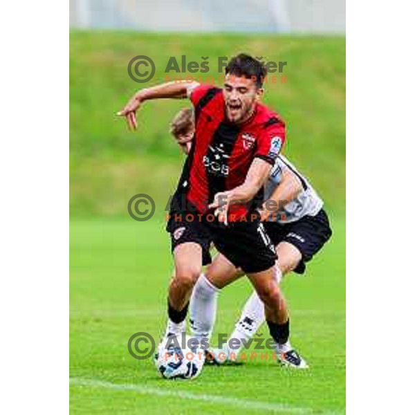 Zan Besir in action during Prva liga Telemach 2025/2026 football match between Primorje and Aluminij in Ajdovscina, Slovenia on September 14, 2025