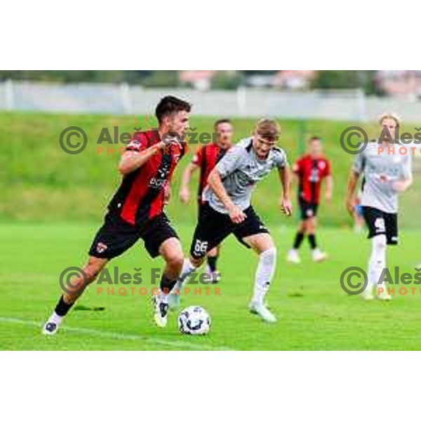 Zan Besir in action during Prva liga Telemach 2025/2026 football match between Primorje and Aluminij in Ajdovscina, Slovenia on September 14, 2025