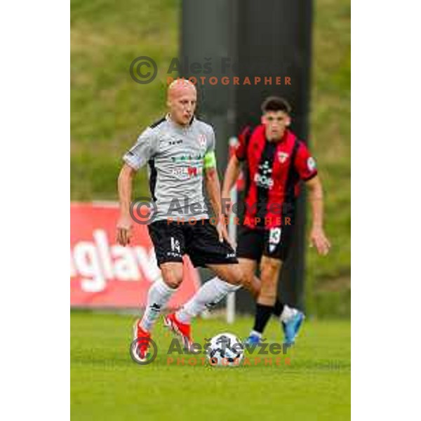 in action during Prva liga Telemach 2025/2026 football match between Primorje and Aluminij in Ajdovscina, Slovenia on September 14, 2025 