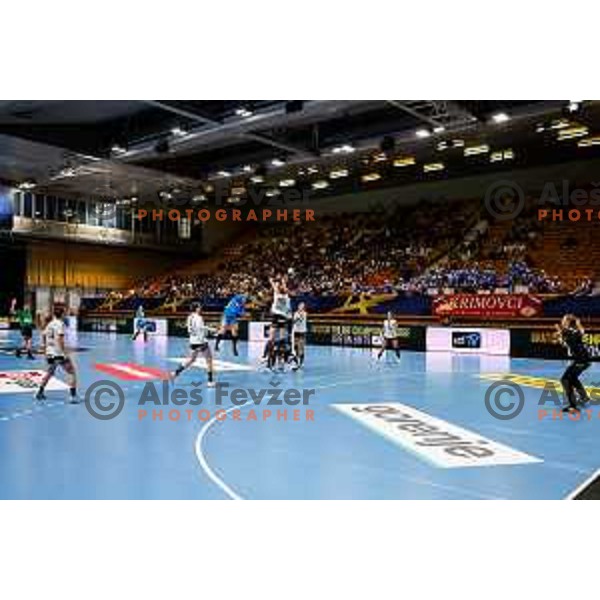 of Krim OTP Group Mercator in action during EHF Women’s Champions League 2025/2026 handball match between Krim OTP Group Mercator (SLO) and Podravka (CRO) in Ljubljana, Slovenia on September 14, 2025