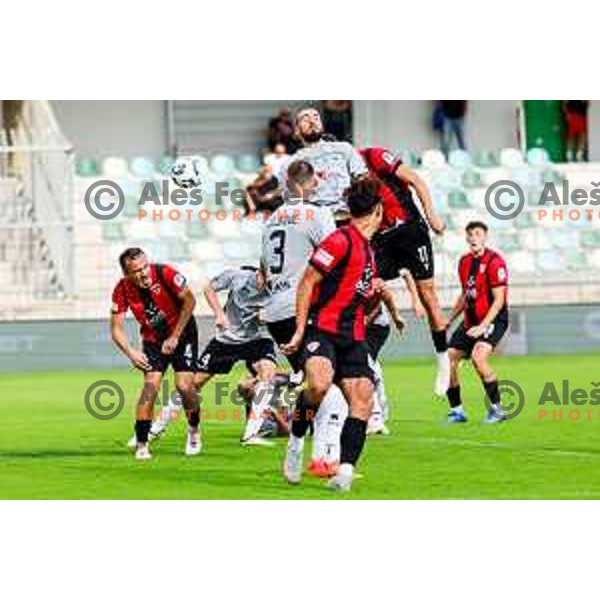 in action during Prva liga Telemach 2025/2026 football match between Primorje and Aluminij in Ajdovscina, Slovenia on September 14, 2025