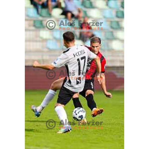 in action during Prva liga Telemach 2025/2026 football match between Primorje and Aluminij in Ajdovscina, Slovenia on September 14, 2025