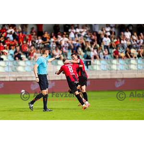 in action during Prva liga Telemach 2025/2026 football match between Primorje and Aluminij in Ajdovscina, Slovenia on September 14, 2025