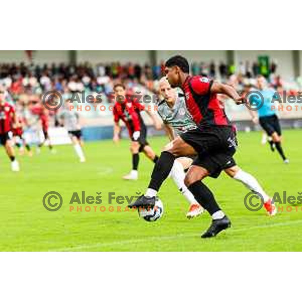 in action during Prva liga Telemach 2025/2026 football match between Primorje and Aluminij in Ajdovscina, Slovenia on September 14, 2025