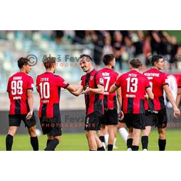 in action during Prva liga Telemach 2025/2026 football match between Primorje and Aluminij in Ajdovscina, Slovenia on September 14, 2025